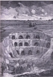 Współcześni mieszkańcy jaskini, z Historii Wielkiej Wojny, tom 3, wydanej przez Waverley Book Co Limited, ok. 1920 r.