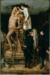 John Graham Lough w swoim studio, 1881