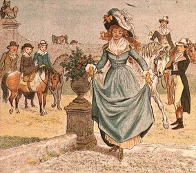 Piękna dama z Ride-a-cock-horse to Banbury Cross
