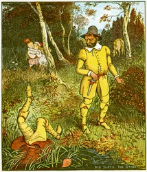 „A ten, który był w najłagodniejszym nastroju, zabił tam drugiego”, ilustracja z „Babs in the wood”.