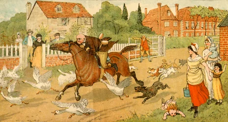 John Gilpin galopuje przez wieś, 1878, c1918.
