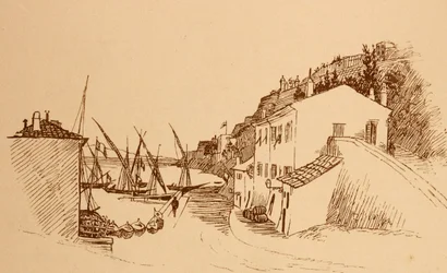 lokalna francuska wioska rybacka na południu Francji c1884