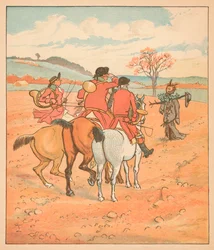...Pierwszą rzeczą, jaką znaleźli, był sfatygowany bogin na polu..., 1880.