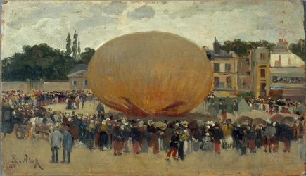 Porwanie balonem, ok. 1880 (olej na drewnie)