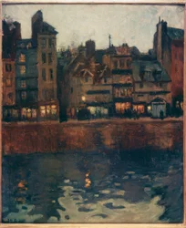Port w Hawrze o zmierzchu