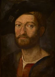 Portret mężczyzny, podobno Giuliano de Medici, książę Nemours (olej na panelu)