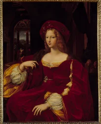 Portret Joanny Aragońskiej, wicekrólowej Neapolu (1500-1577), obraz Raffaella Sanzia, zwanego Rafaelem (1483-1520)