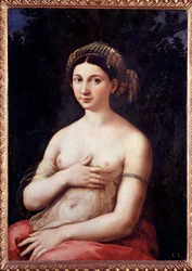 Portret młodej damy (La Fornarina) - Olej na drewnie
