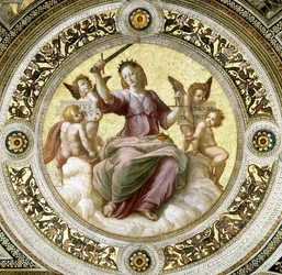 Fresk Lady Justice w Stanza della Segnatura, ok. 1510-1511.