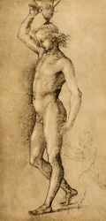 Bachus znany jako Idolino, rysunek Rafaela. Gabinet Rysunków i Grafiki, Galeria Uffizi, Florencja