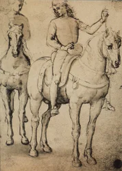 Mężczyźni na koniach; rysunek Rafaela. Gallerie dellAccademia, Wenecja
