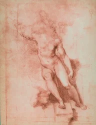 Studium dla św. Jana Chrzciciela, rysunek Raffaello Sanzio. Gabinet Rysunków i Grafiki, Galeria Uffizi, Florencja