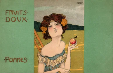 Zbieranie jabłek, ok. 1900 r. (ilustracja)