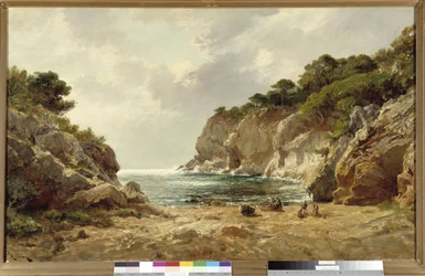 Zatoka Oustau Diou w Porquerolles Obraz Raphaela Luca Ponsona (1835-1904) Obowiązkowa wzmianka: Kolekcja fundacji z Prowansji, Marsylia