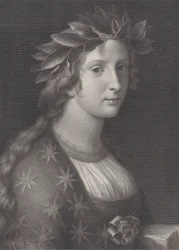 Poezja, kobieta z koroną laurową, 1827