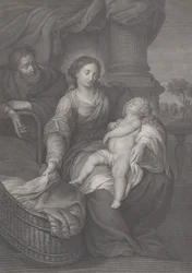 Święta Rodzina z Dzieciątkiem Jezus śpiącym na kolanach Dziewicy, 1786