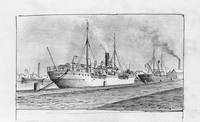 Bateaux a quai (tusz na papierze)