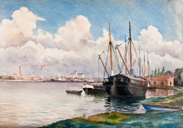 Port Bordeaux w Bacalan (gwasz na papierze)
