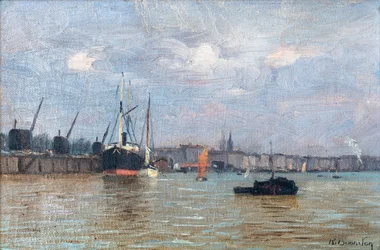 Widok na port w Bordeaux (olej na płótnie)