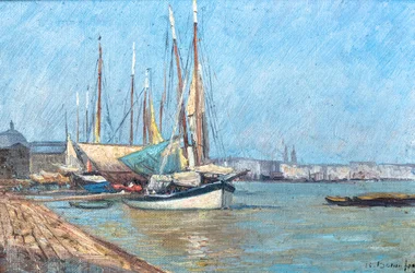 Widok na port w Bordeaux (olej na płótnie)