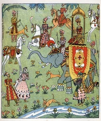 Ilustracja do baśni "Aladyn albo cudowna lampa" w "Arabskich nocach".