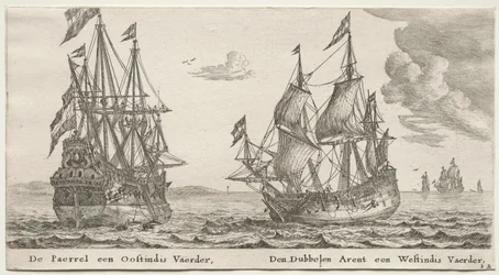 Statki Amsterdamu: Perła i East Indiaman, The Double Eagle, West Indiaman.