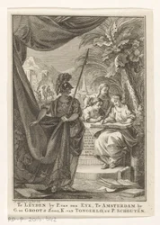 Alegoria Imperium Arabskiego Współczesna historia Arabów, część trzecia (tytuł na obiekcie) Strona tytułowa dla: S.n., Hedendagche historie lub Kontynuacja historii ogólnej, 1764