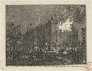 Pożar w ratuszu w Amsterdamie, 1762 Przedstawienie ognia w ratuszu w Amsterdamie, w nocy z 12 na 13 października: 1762 (tytuł na obiekcie)