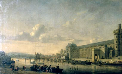 Widok na Sekwanę z Fasadą Południową Galerii Luwr, Paryż, 1660