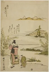 The Jewel River of Bush Clovers w prowincji Omi (Omi Hagi no Tamagawa), z serii bez tytułu Six Jewel Rivers