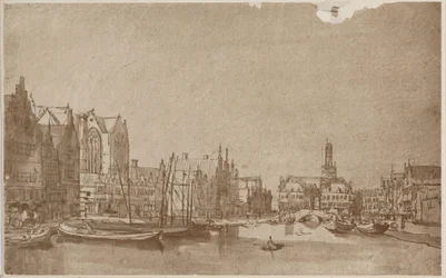 Anonimowy Rokin Amsterdam widziany w kierunku Dams Square