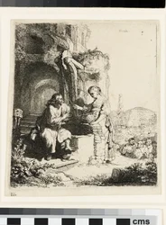 Chrystus i Niewiasta Samarii wśród ruin
