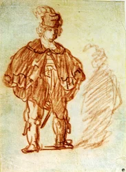 Etiuda aktora. Dessin de Harmenszoon van Rijn to Rembrandt (1606-1669)