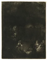 Złożenie do grobu, ok. 1654 r. (akwaforta suchą igłą i rylcem)