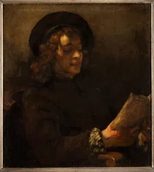 Tytus van Rijn, syn malarza, czytający (olej na płótnie)