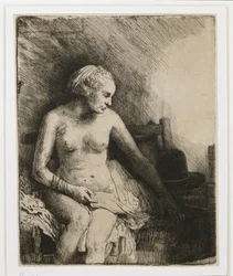 Kobieta w wannie z kapeluszem obok siebie, 1658
