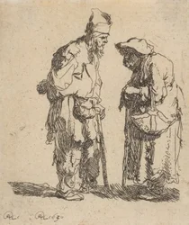Rozmawiający żebrak i żebraczka, 1630., 1630.