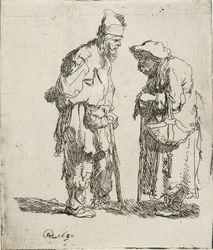 Rozmawiający żebrak i żebraczka, 1630
