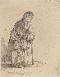 Żebraczka oparta na patyku, 1646.