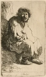 Żebrak siedzący na brzegu, 1630.