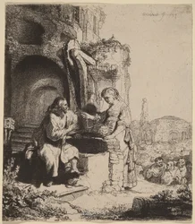 Chrystus i niewiasta z Samarii wśród ruin