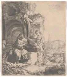 Chrystus i niewiasta Samarii wśród ruin, 1634