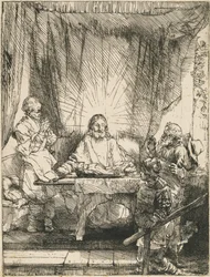 Chrystus w Emaus: większy obraz