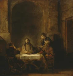 Chrystus i uczniowie w Emaus
