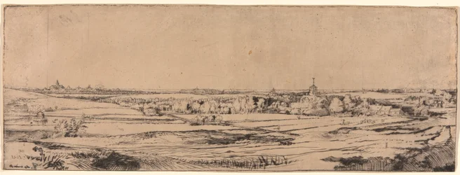 Panorama w pobliżu Bloemendaal przedstawiająca posiadłość Saxenburg (pole Goldweighera)