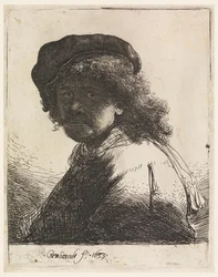 Rembrandt w czapce i szaliku