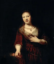Saskia z czerwonym kwiatem, 1641