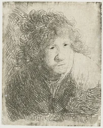 Autoportret, pochylony do przodu, słuchanie, 1628.