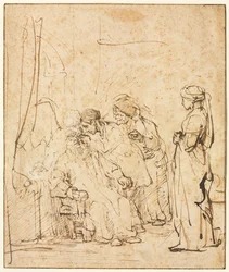 Tobiasz uzdrawiający ślepotę swoich ojców, c. 1640-45.