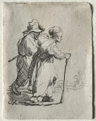 Dwóch włóczęgów, mężczyzna i kobieta, c. 1634.
